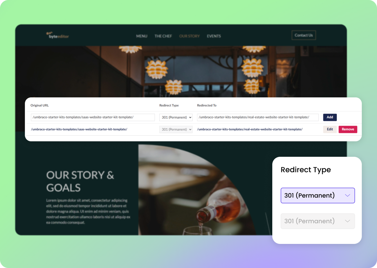 Manage URL Redirects in Umbraco with ByteEditor