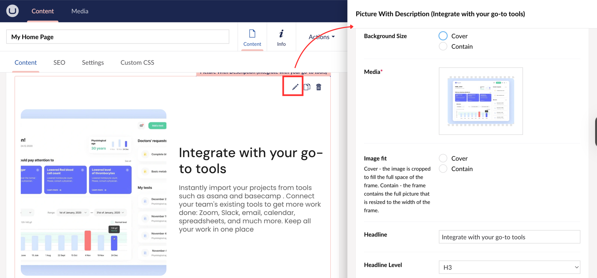How to Edit Page Content in Umbraco with ByteEditor