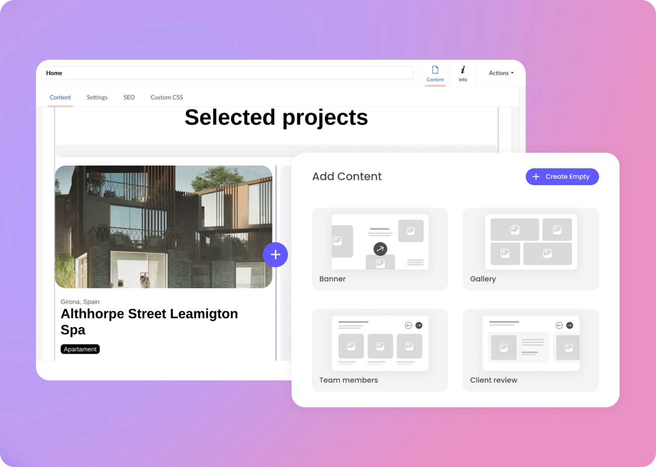 Pre-designed sections with ByteEditor in Umbraco CMS